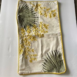 Cream Floral embroidered pillow case rectangle mini